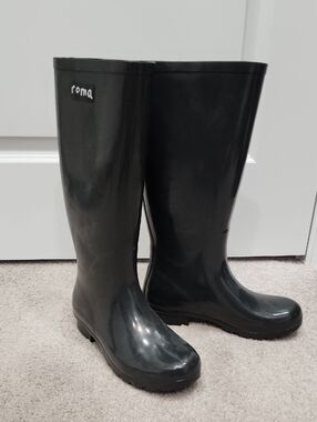 Roma Women's Gray Tall Rain Boots